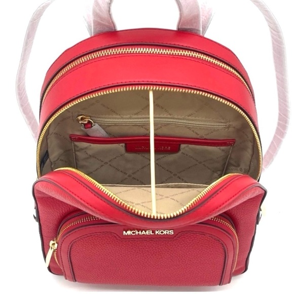 Michael Kors Jaycee Medium Backpack Bright Red (NWT) - Picture 4 of 7